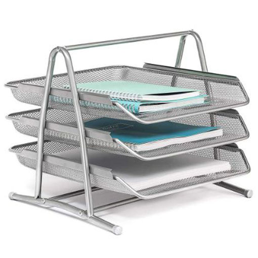 Picture of MESH DESK TRAY 3 LAYERS SILVER
